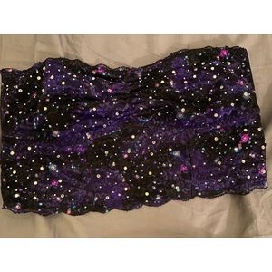 Galaxy Jeweled Lace Tube Top
